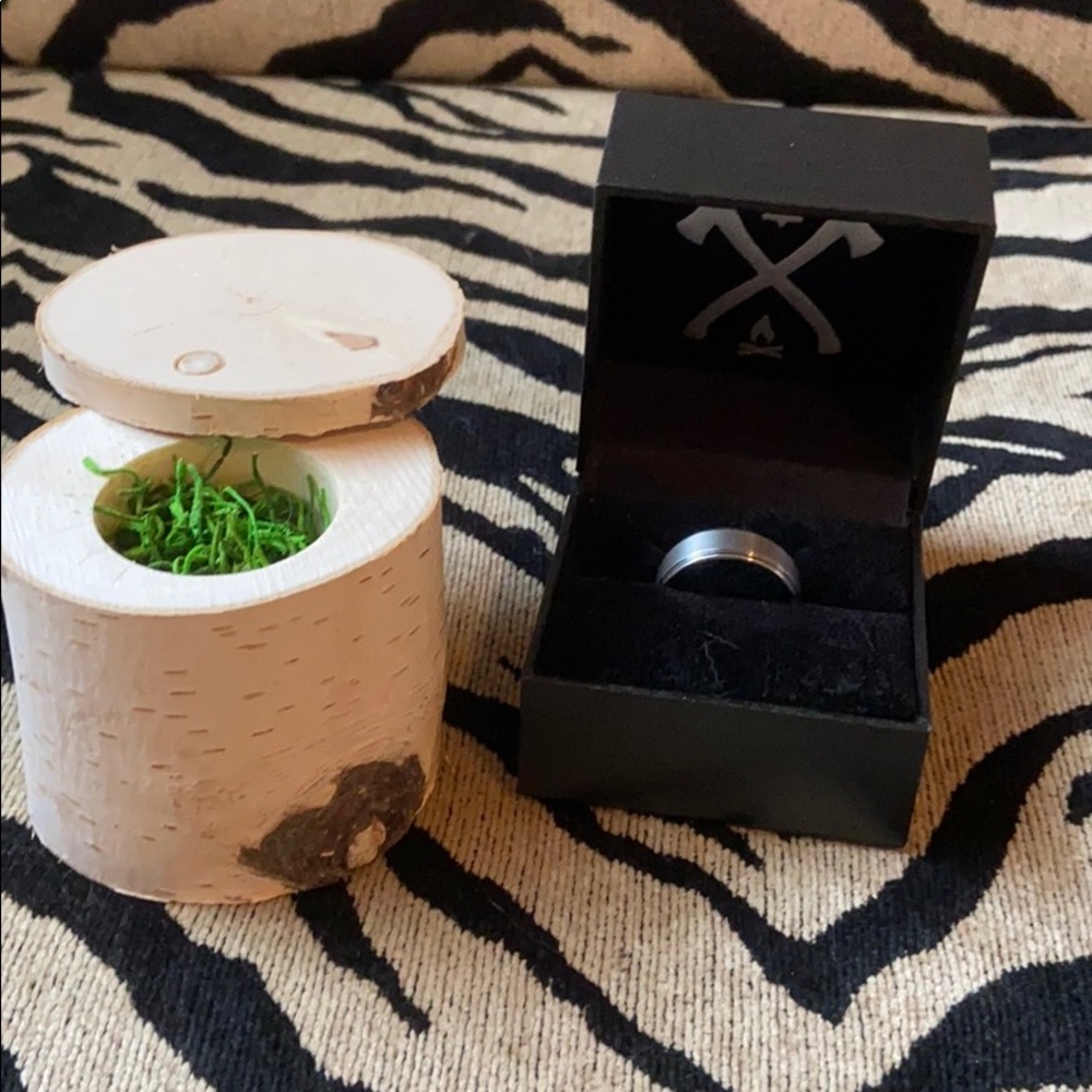 This is the Tungsten HERO ring by Manly Bands.